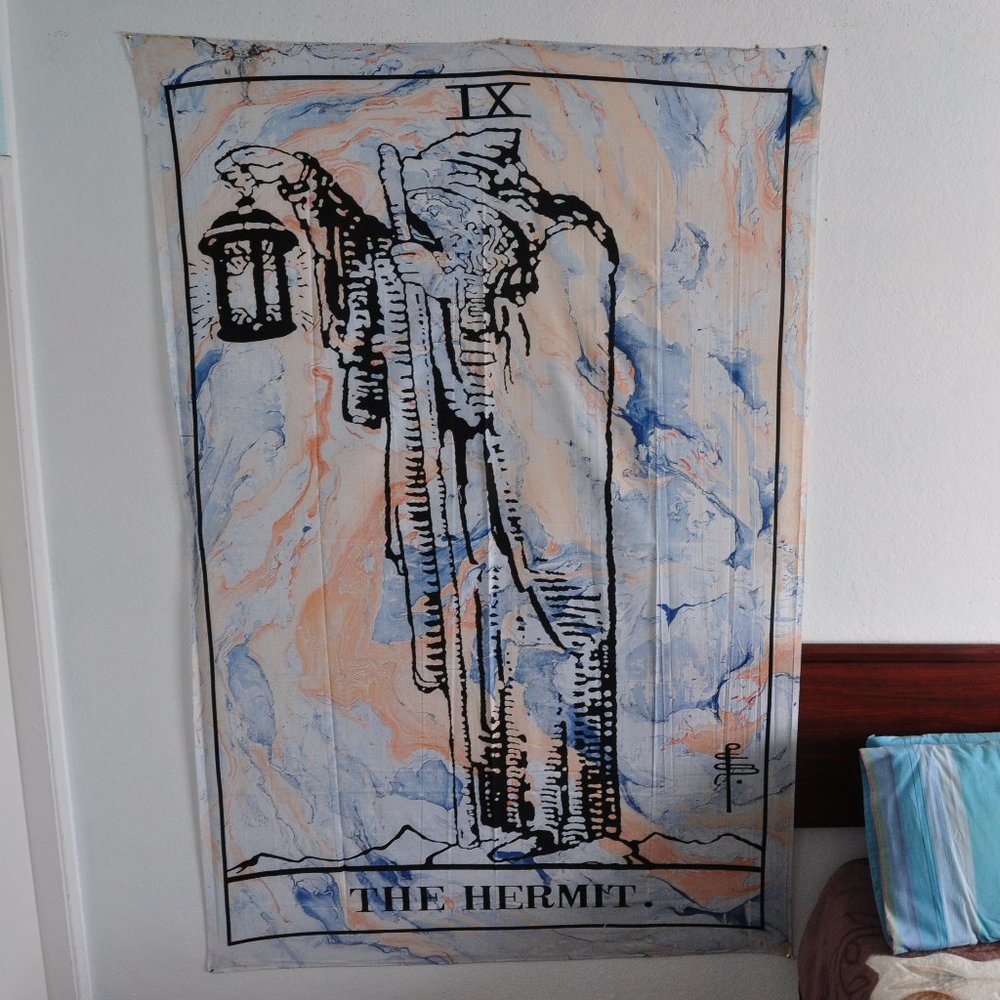 The Hermit tarot card in Marble colors